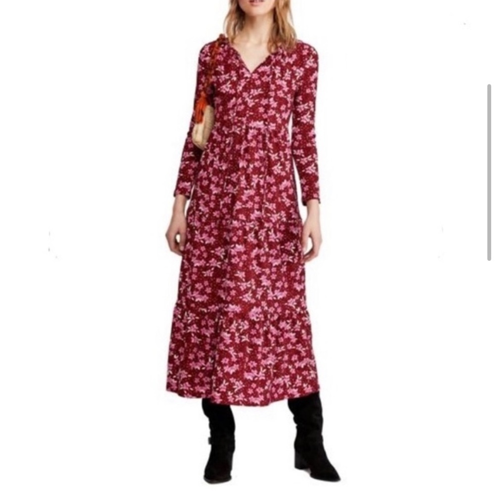 Free People Tiers of Joy Long Sleeve Maxi Dress Size M